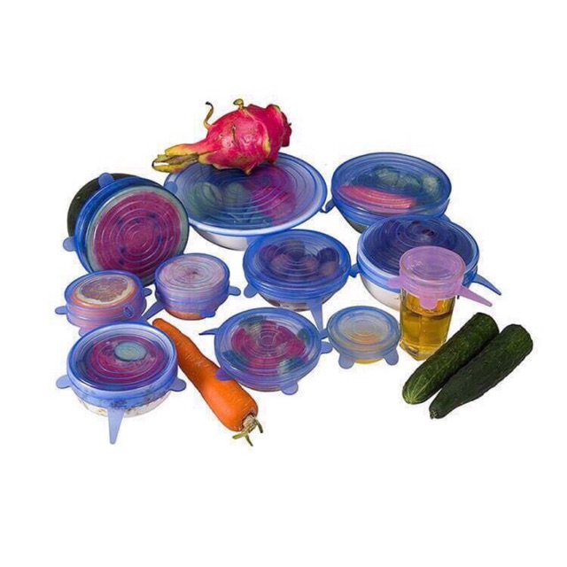 Set 6 nắp đậy thức ăn bằng silicone siêu dai