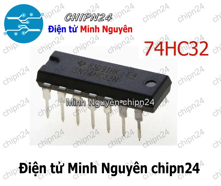 [2 con] (DIP) IC 7432 74HC32 DIP-14 (SN74HC32N) (IC Cổng OR (4 Cổng OR 2 ngõ vào)) - HH002184