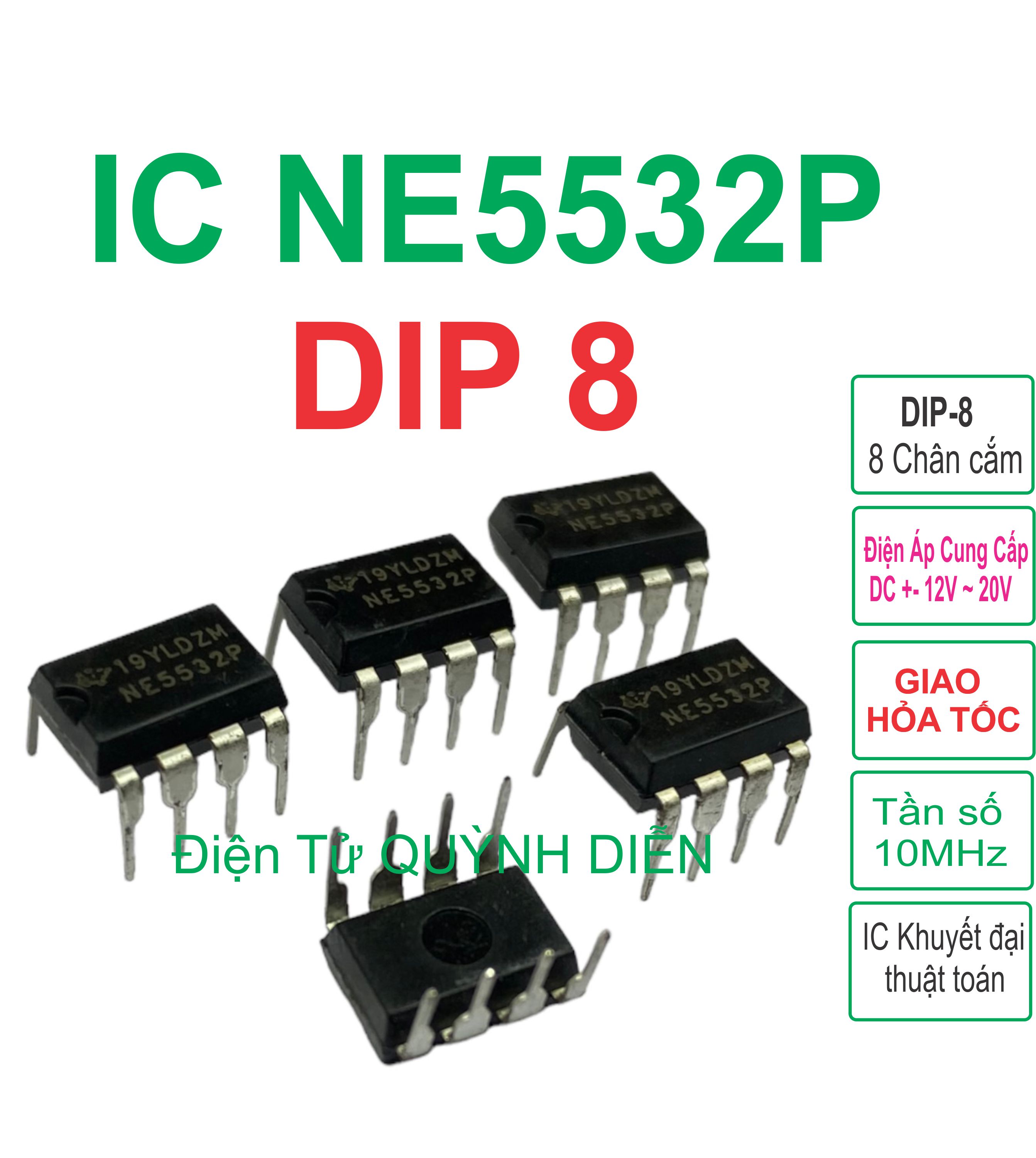 Combo 5 con ic ne5532 dip-8 linh kiện quỳnh diễn