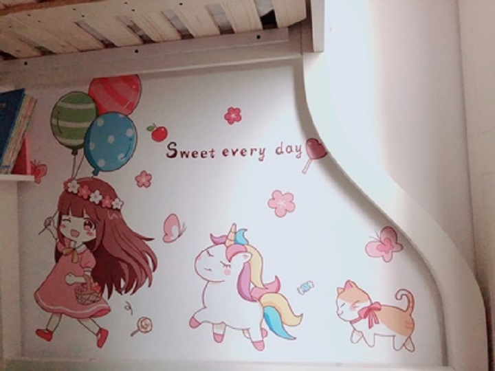 [HCM]Decal dán tường BÉ GÁI BÓNG BAY - Trang trí phòng bé - THUTHAODECOR