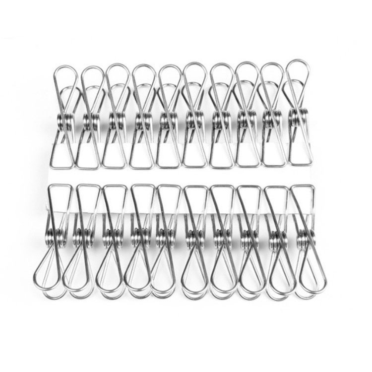 Kẹp Inox Phơi Đồ 6Cm ( 1 Vỉ 20 Cái)