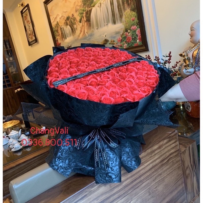 Bó hoa hồng sáp 99 bông ,cực to ,cực chảnh