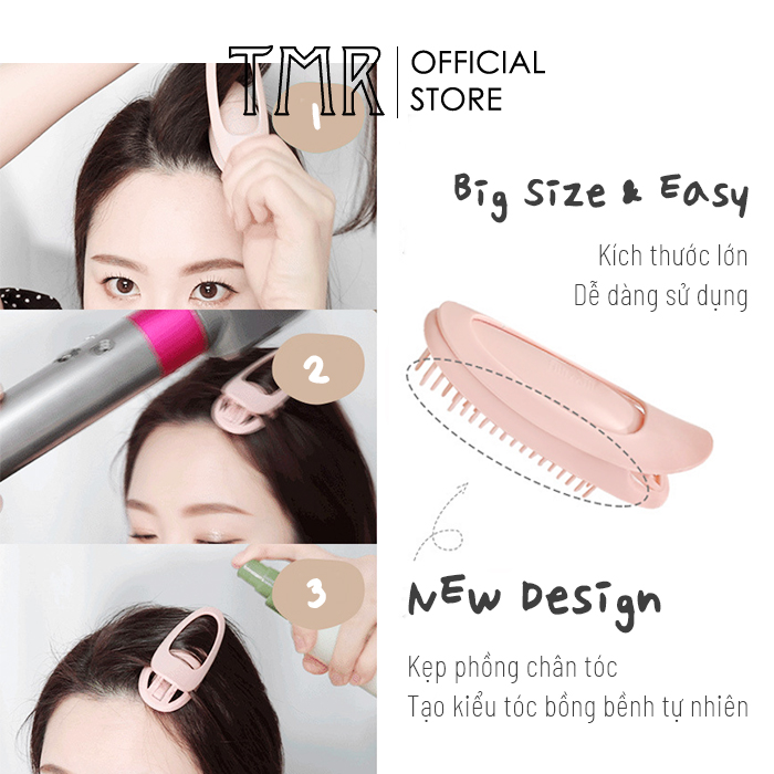 [2 set] Kẹp Phồng Chân Tóc Thanh Răng Lược Size Lớn Dream Pastel, Thiết Kế Chống Trượt Chính Hãng TMR