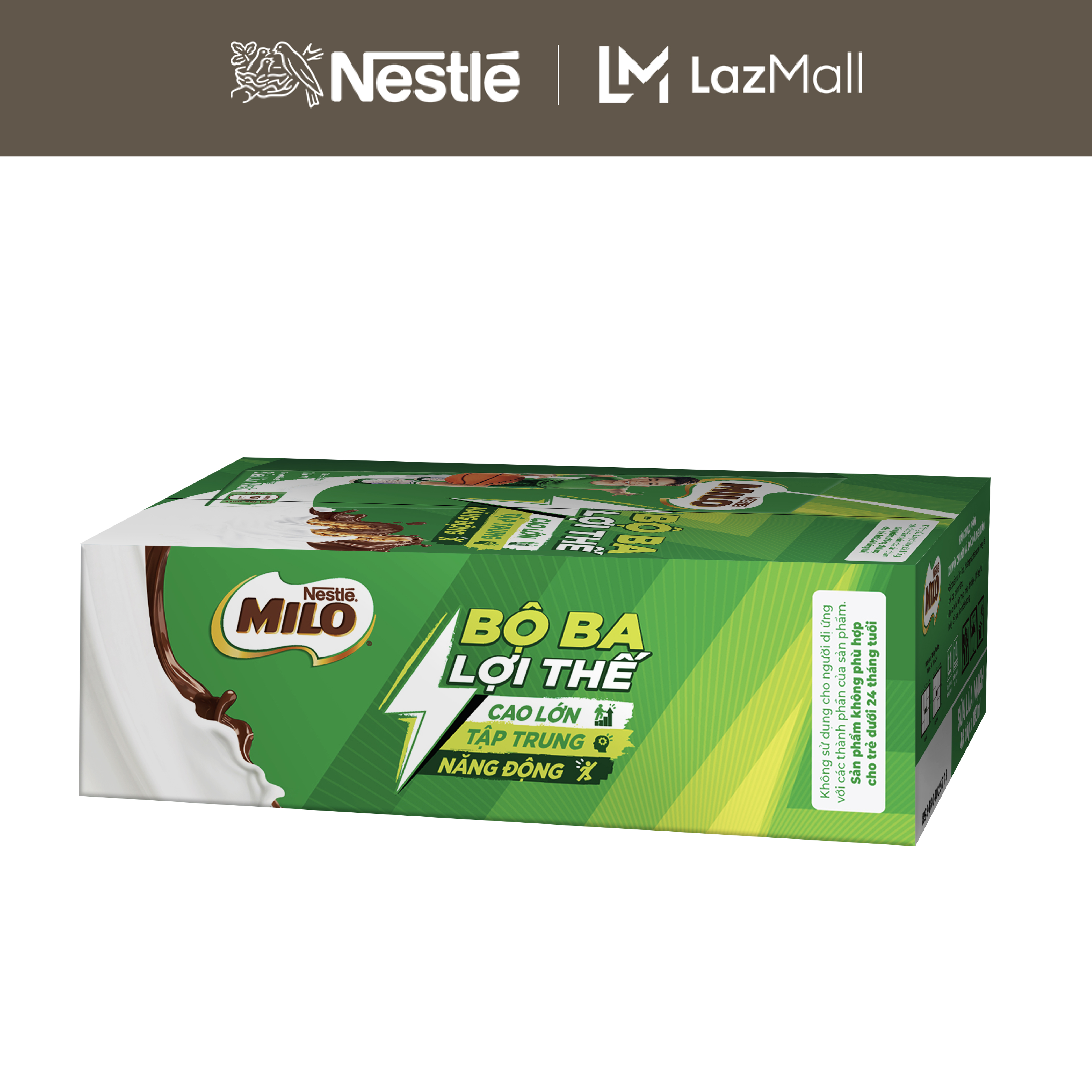[FREESHIP TOÀN QUỐC] [Phiên bản ống hút 4 chiều] Thùng 48 Hộp Sữa lúa mạch Nestlé® MILO® 180ml
