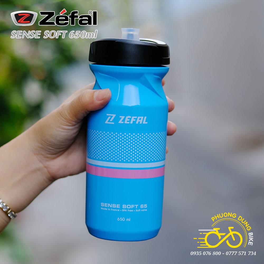 Bình Nước Xe Đạp ZEFAL SENSE SOFT 650ml – Nhựa Không BPA, Mềm, Uống Nhanh, Gắn Khung
