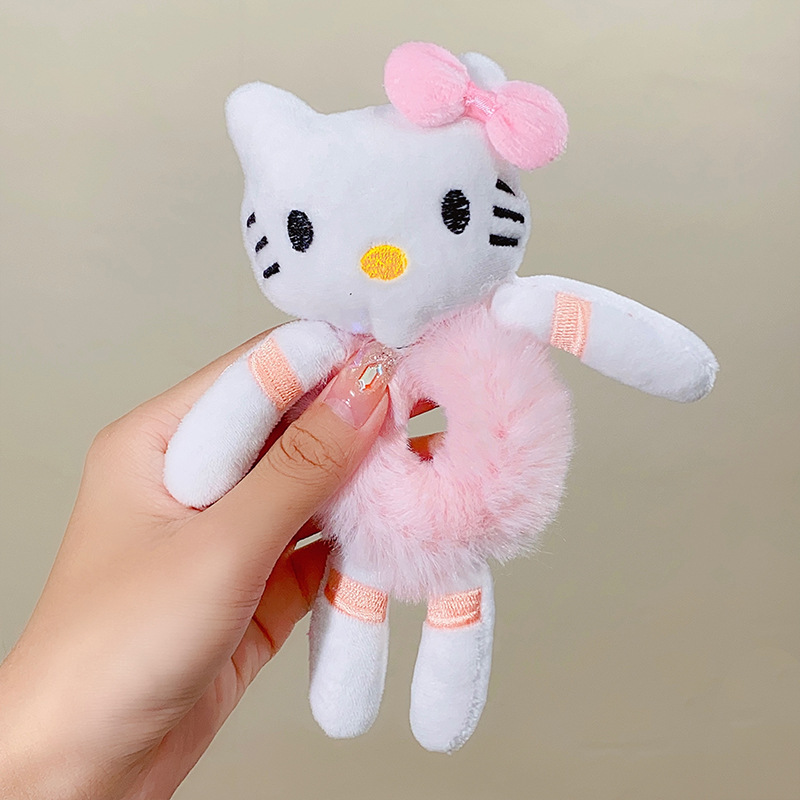 Dây cột tóc dây buộc tóc thú bông lông độc đáo- Kitty- thỏ- gấu