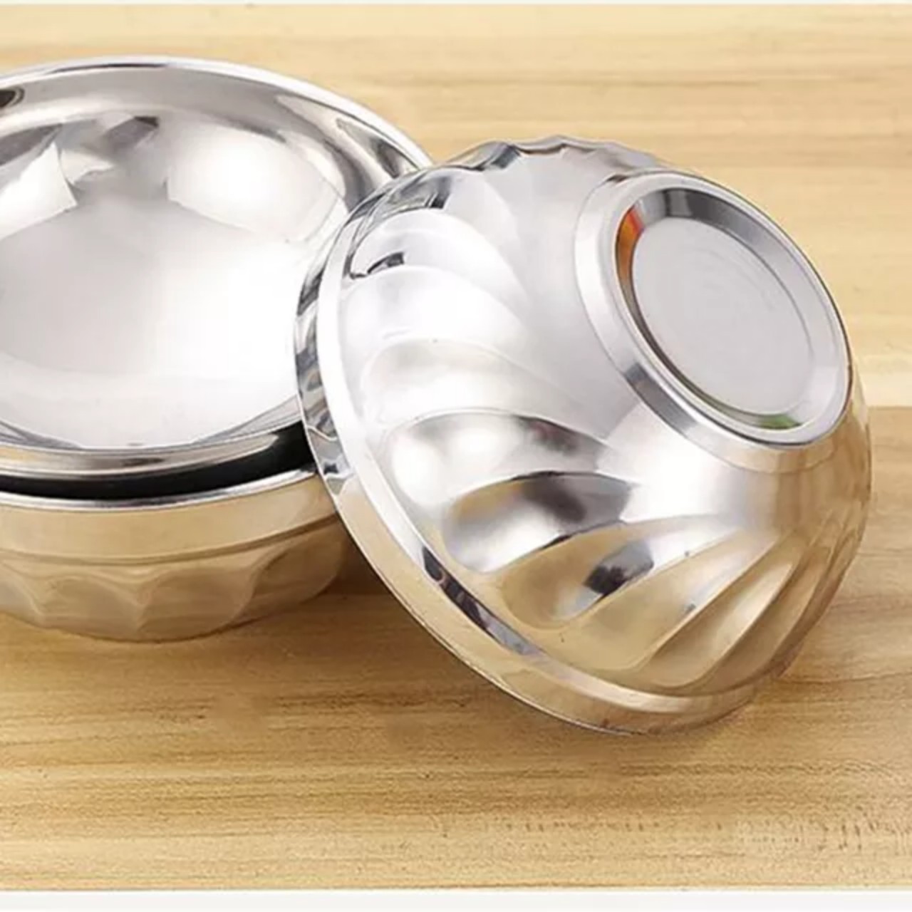 [HCM]COMBO 10 Chén Inox 2 LỚP Gợn Xoắn Không Rỉ
