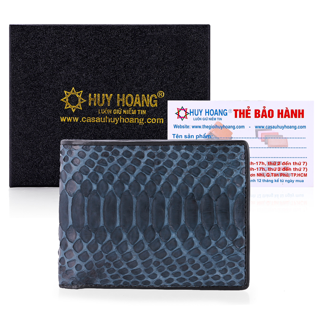 Hk2307 men's dark blue boa wallet