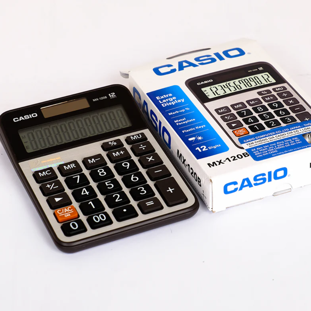 Computer portable Casio MX 120b with keys designed plastic makes it easy surface metal withstand strong impact
