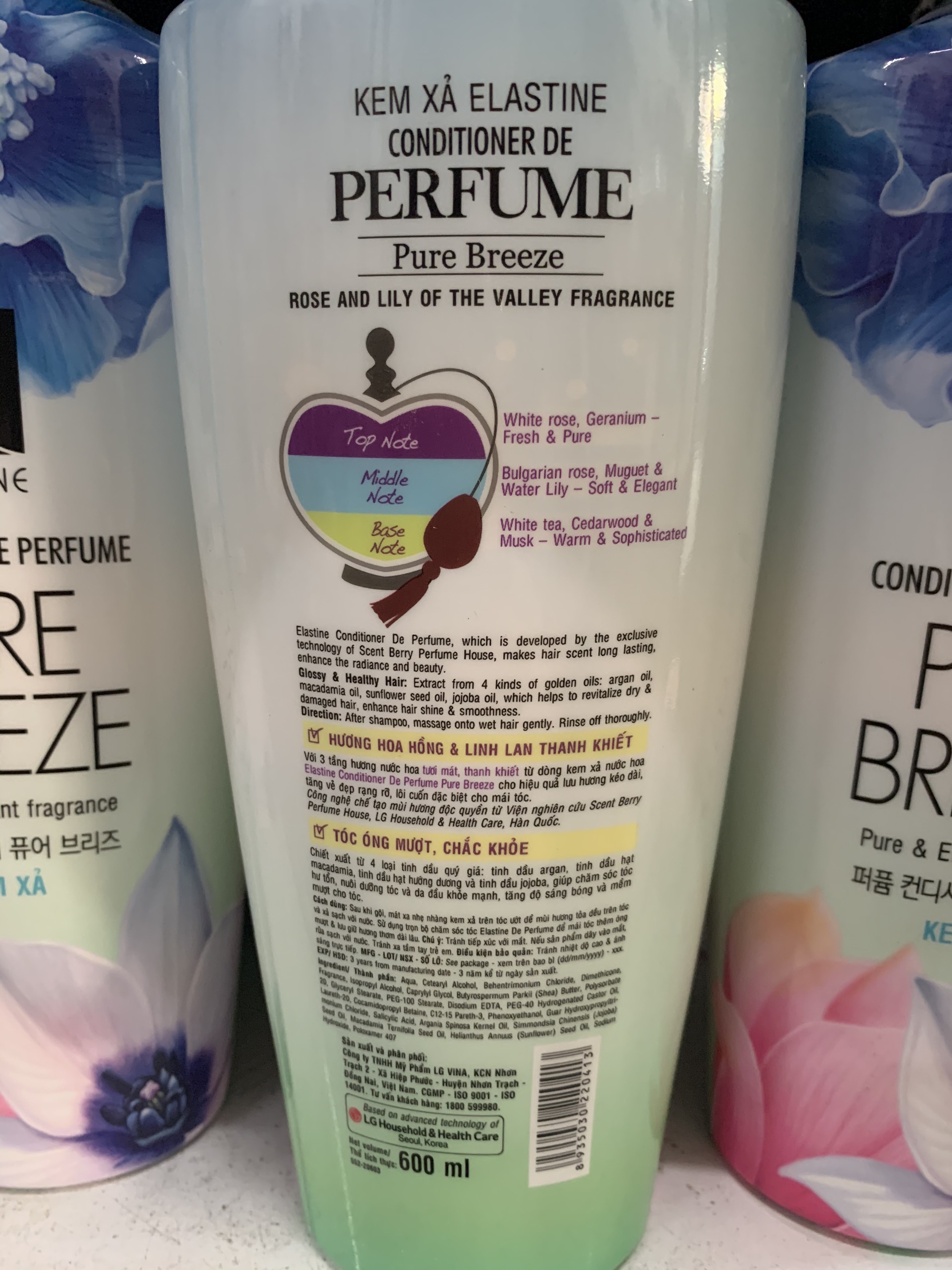 Combo Dầu Gội+Xả Elastine Pure Breeze 600G