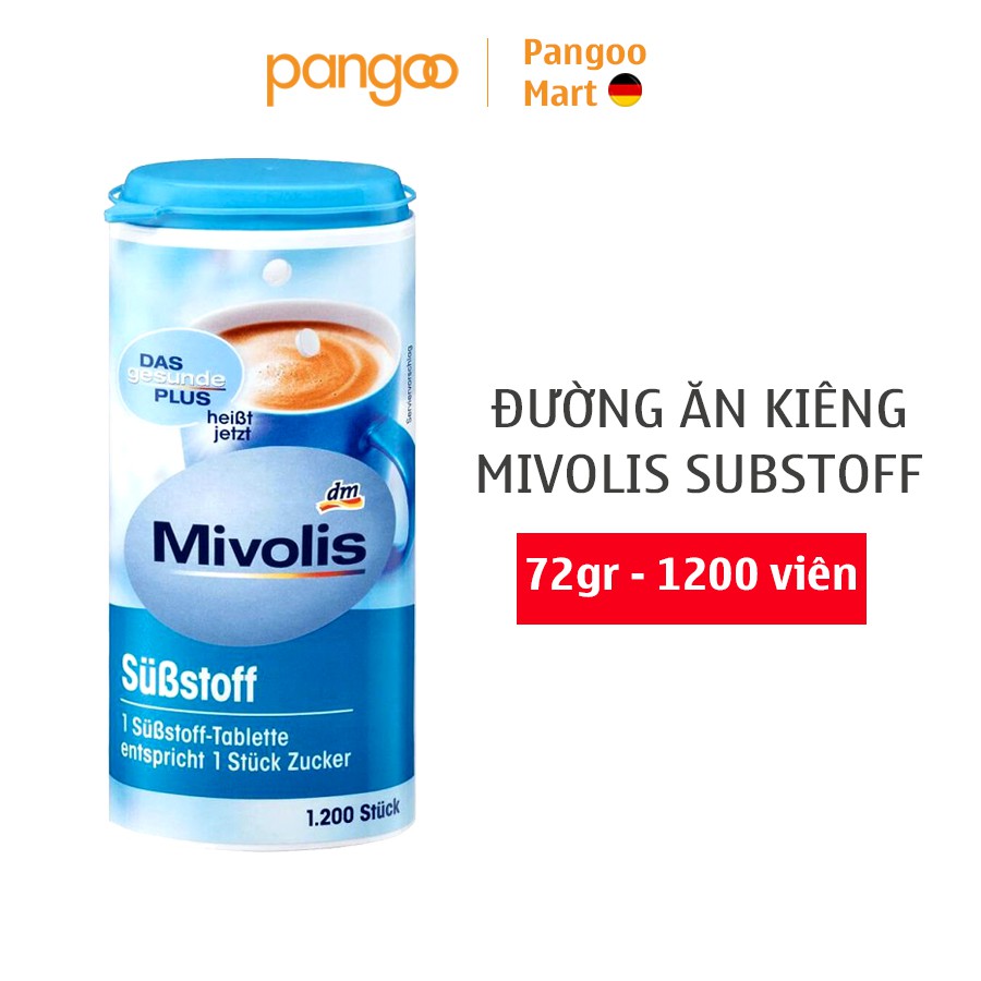 [HCM]Đường Cho Người Ăn Kiêng Mivolis Substoff 72g (1200 viên) - Đức
