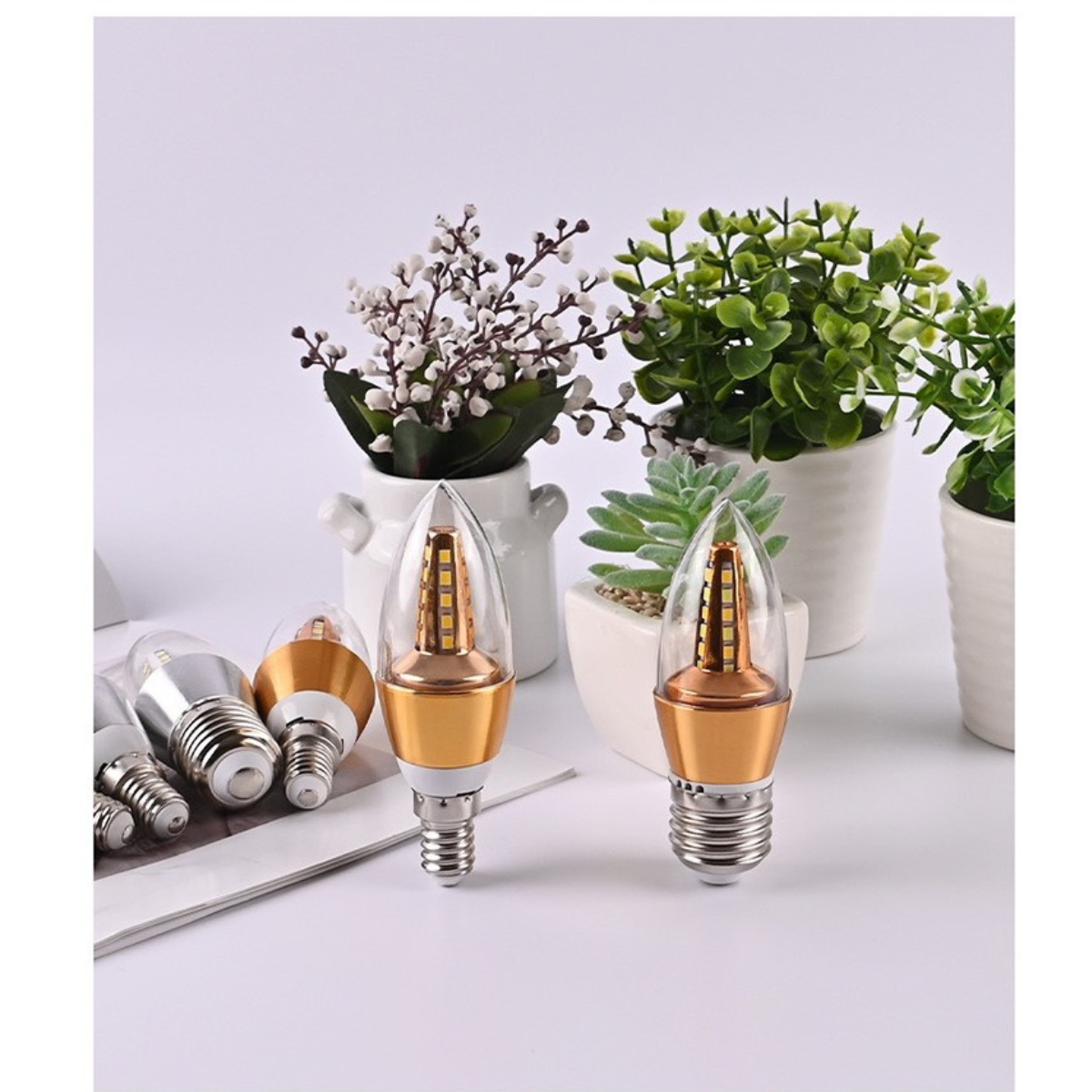 Bóng Đèn LED Nến (Quả Nhót) Dùng cho Đèn Chùm - Đuôi E14, E27