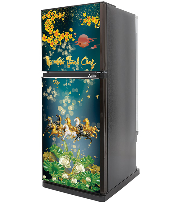 Decal cao cấp chống thấm dán tủ lạnh - Mẫu Xuân 2023