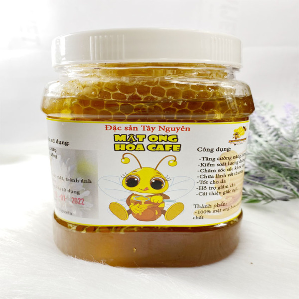 Mật ong nguyên sáp 1kg - Thương hiệu mật ong HIROSI HONEY - Cam kết nguyên chất 100% - Tốt cho sức khoẻ