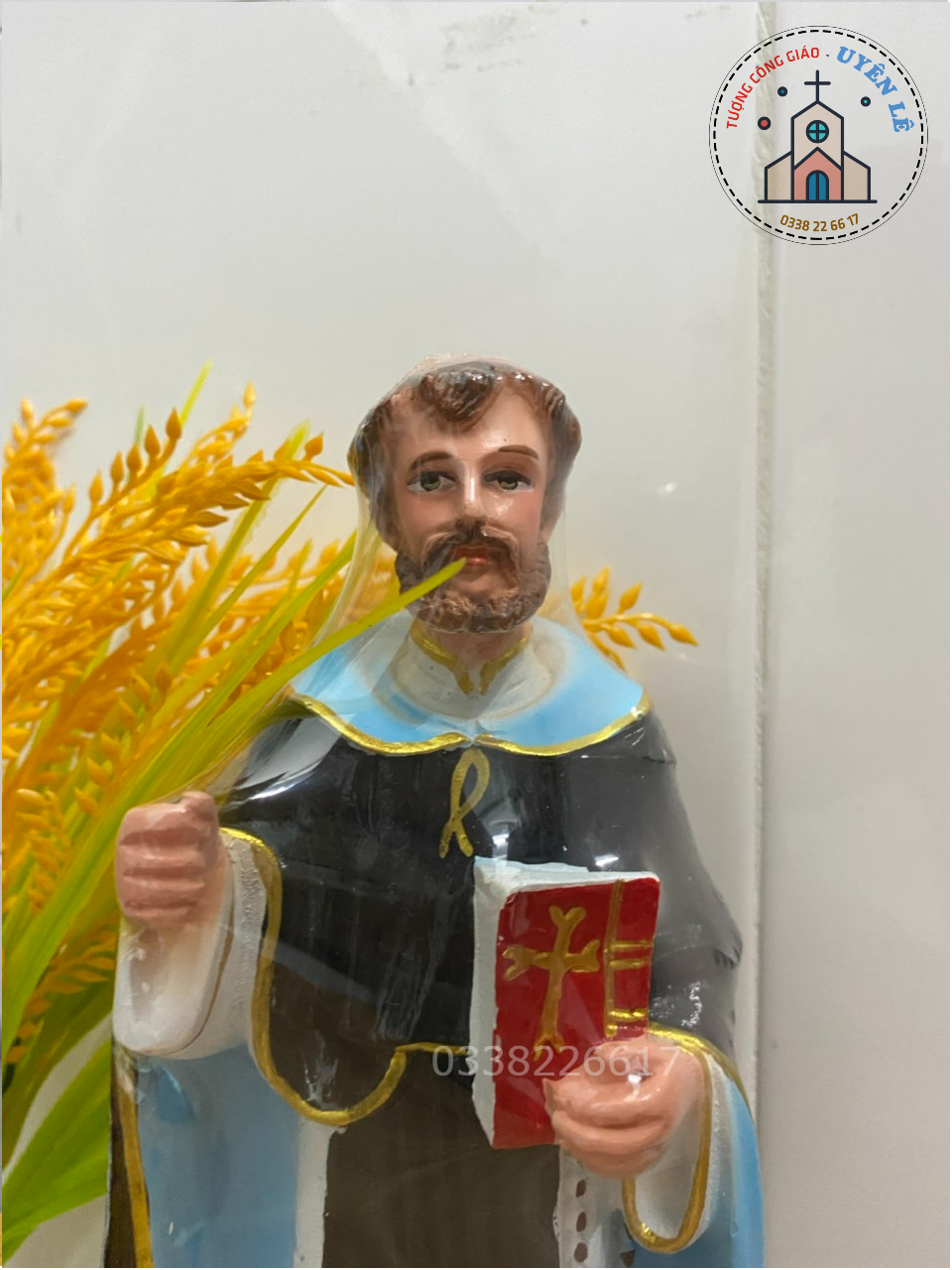 Tượng Thánh Đa Minh cao 30 cm
