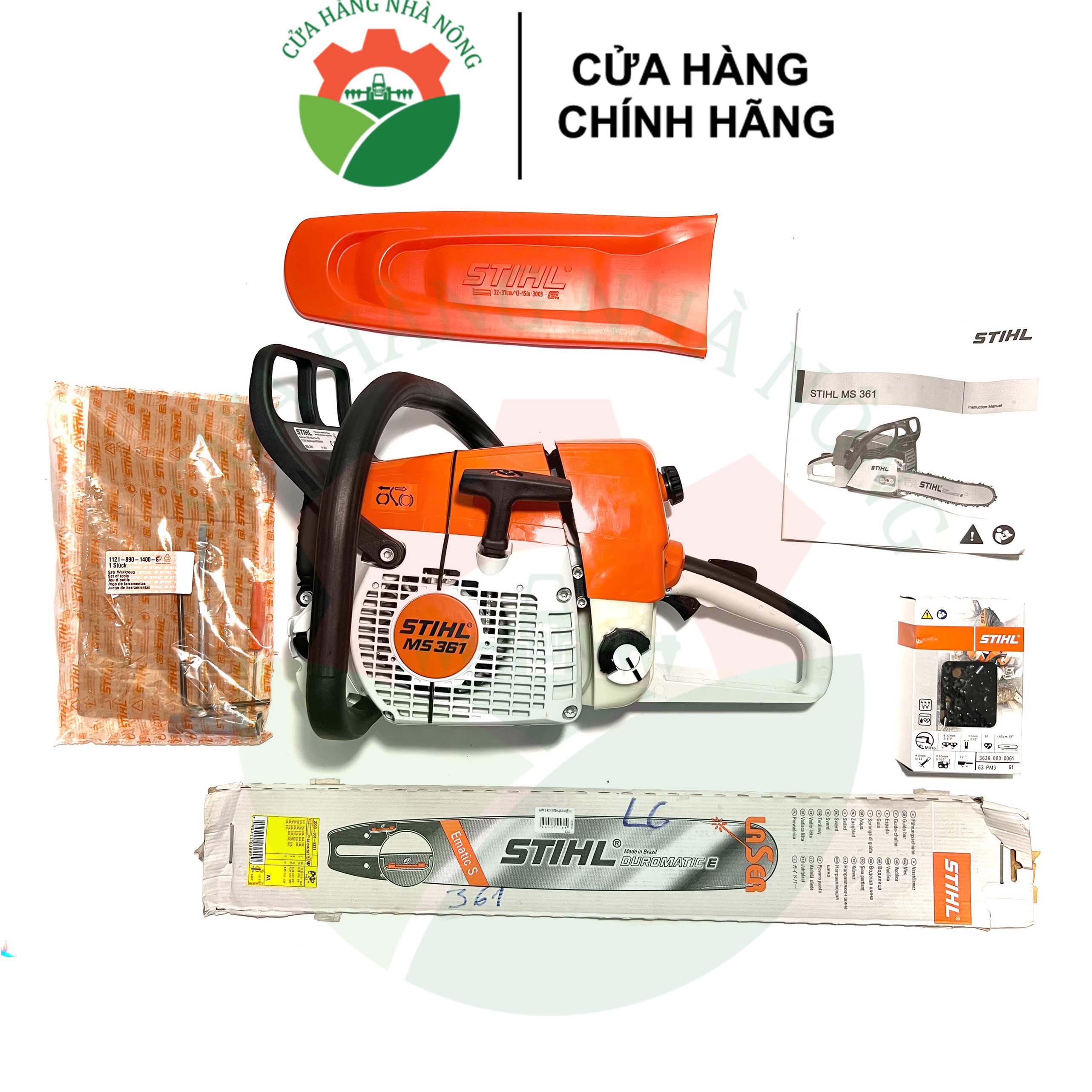 [tặng 3 chai nhớt kavi malaysia 200ml] máy cưa stihl ms 361 chính hãng (đã bao gồm lam sên 5 + quà khuyến mãi)
