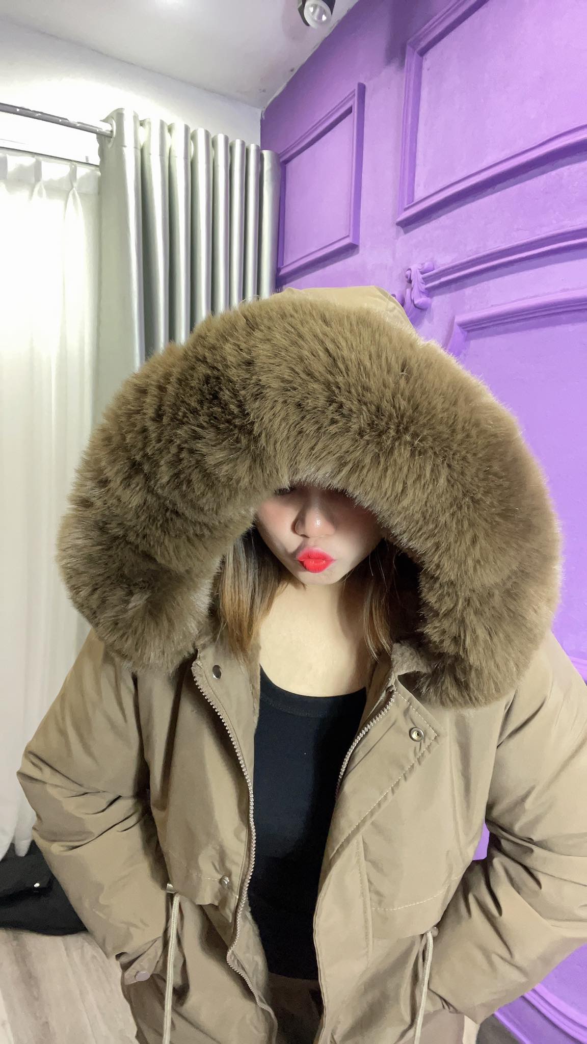 ÁO PARKA LÓT LÔNG DÁNG TRÙM MÔNG - CÓ ẢNH THẬT VÀ VIDEO