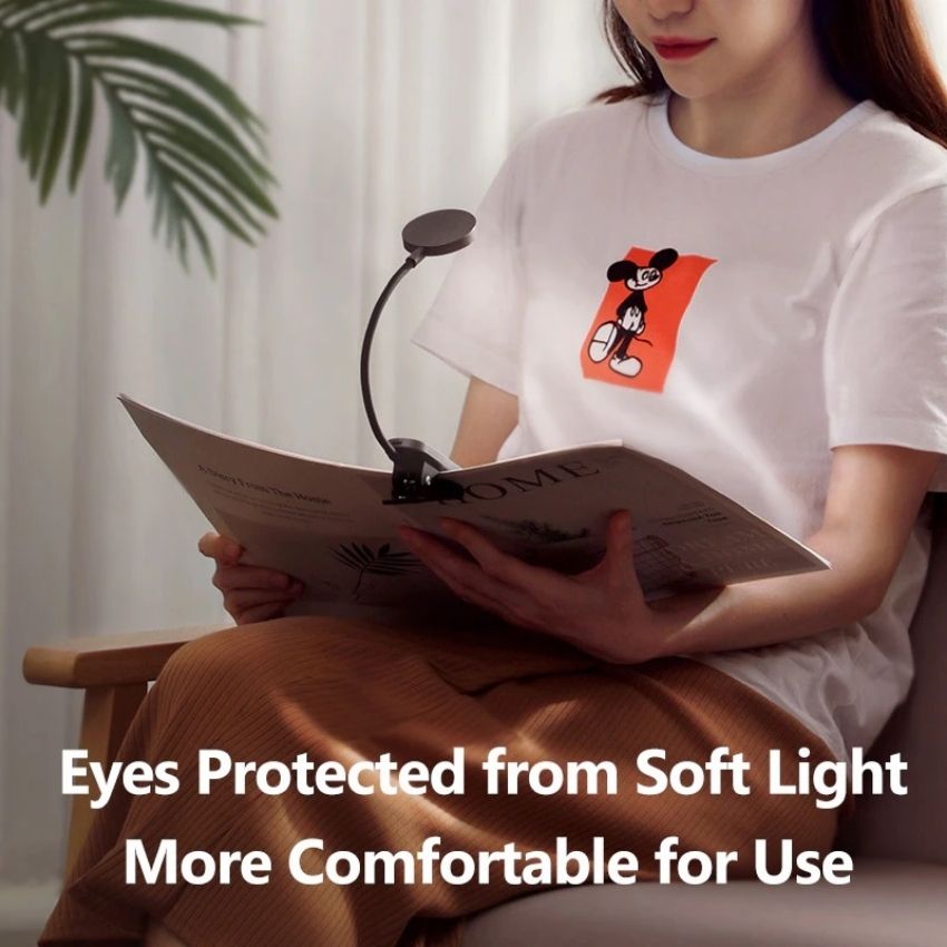 Đèn kẹp đọc sách Baseus Comfort Reading Mini Clip Lamp (Dịu mắt, chân kẹp, 3 mức sáng, pin sạc 350mAh, 24h sử dụng) DGRAD-0G