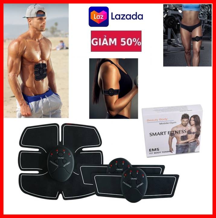 Máy Tập Cơ Bụng 6 Múi, Máy Massage Xung Điện. Sử Dụng Pin Rời An Toàn, Dễ Sử Dụng. Loại Bỏ Mỡ Thừa, Giúp Cơ Bụng Săn Chắc. Mua Ngay !