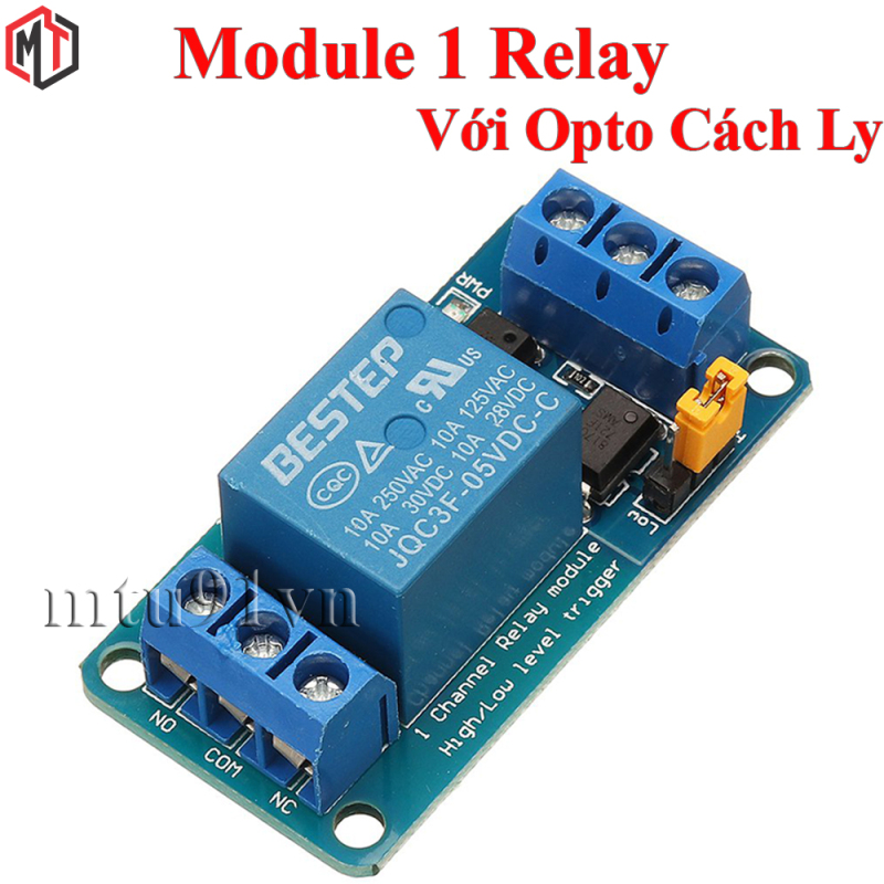 Module 1 Relay Với Opto Cách Ly , Kích HIGH/LOW 5VDC - 12VDC - 24VDC