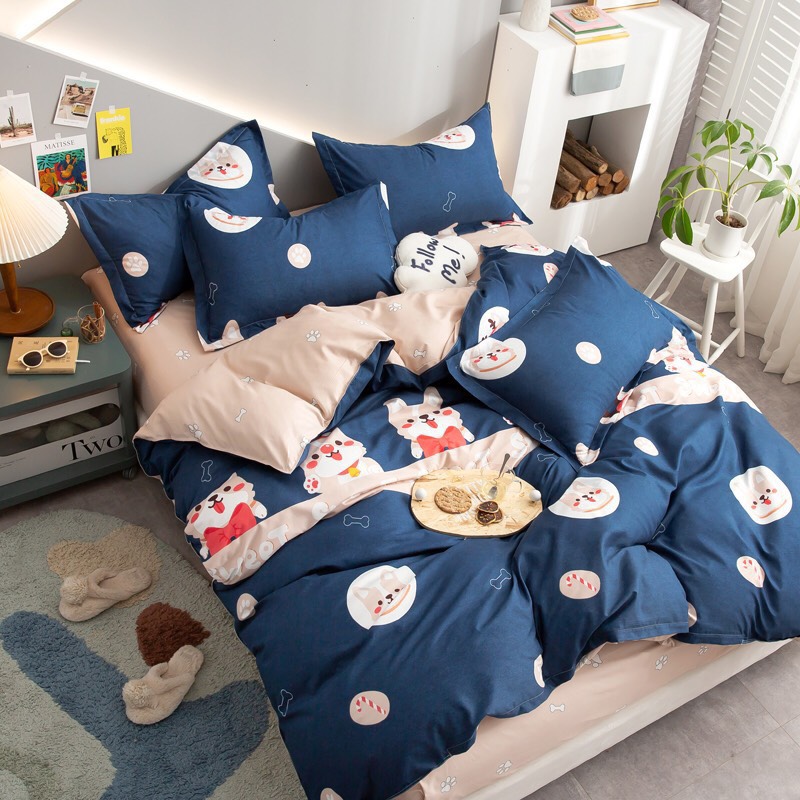 Trọn Bộ 4 Món Cotton Poly Nhập Mẫu CÚN SWEET Dành cho bé trai/bạn trai