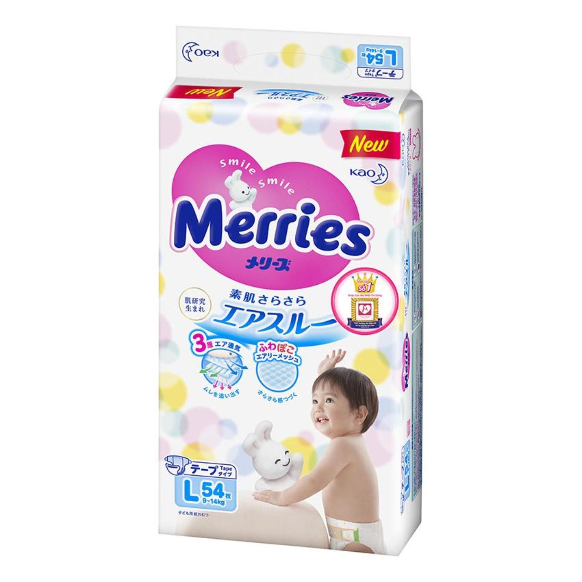 Bộ 3 Tã giấy dán Merries L54