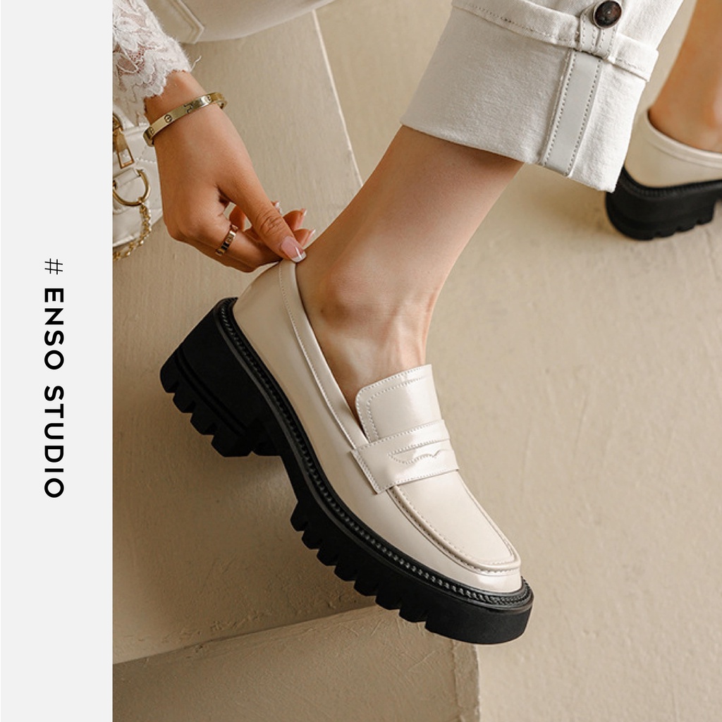 Giày Loafer da thật Virgo màu trắng