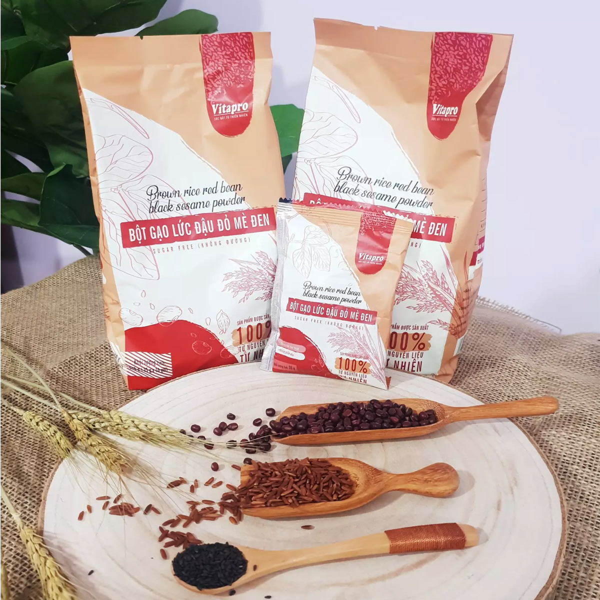 BỘT GẠO LỨT ĐẬU ĐỎ MÈ ĐEN KHÔNG ĐƯỜNG VITAPRO