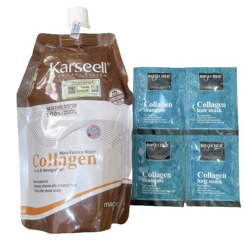 [+Tặng mũ trùm][HCM]Kem ủ tóc Collagen Karseell Maca dạng túi