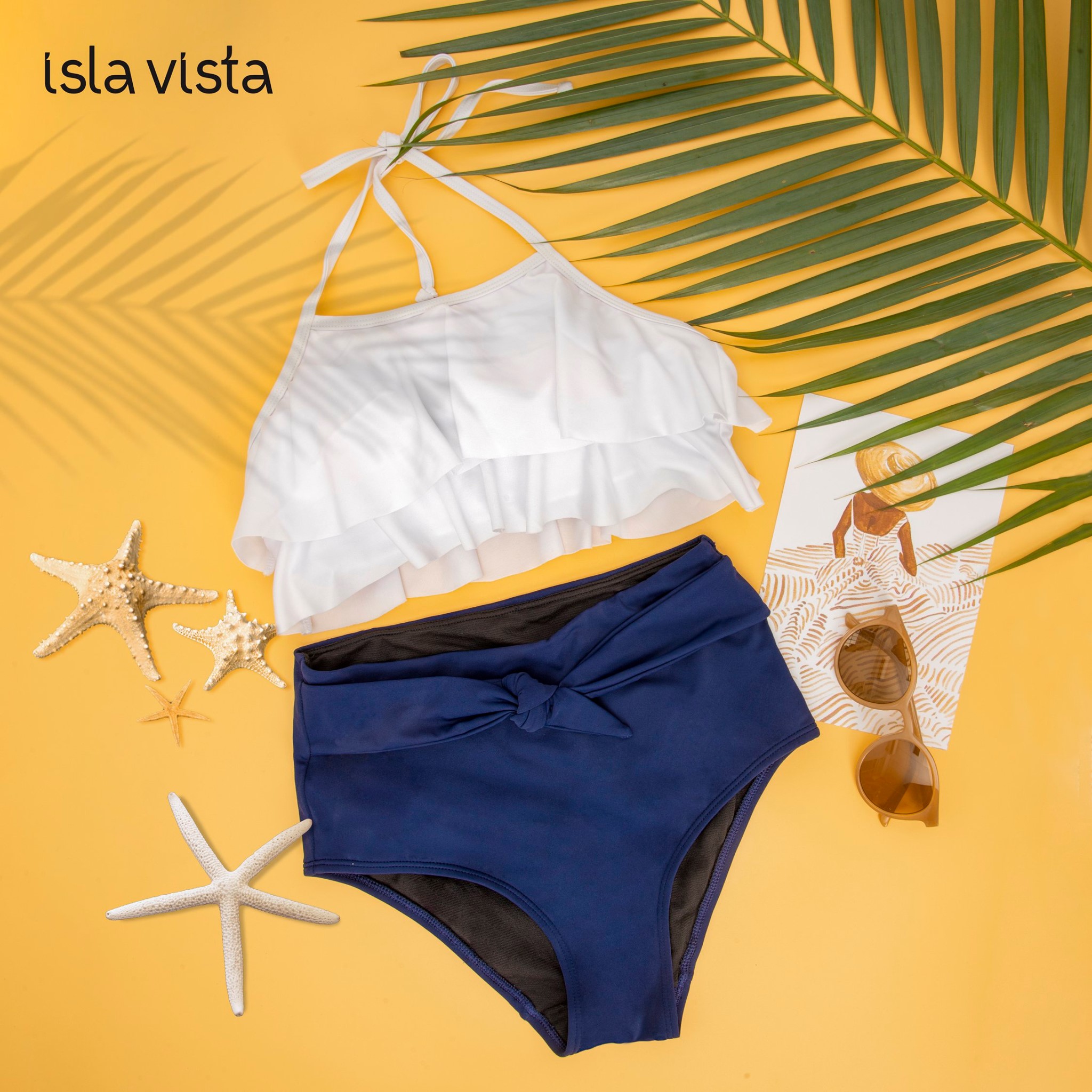 [Isla Vista] Đồ bơi nữ 2 mảnh nhấn bèo  size M