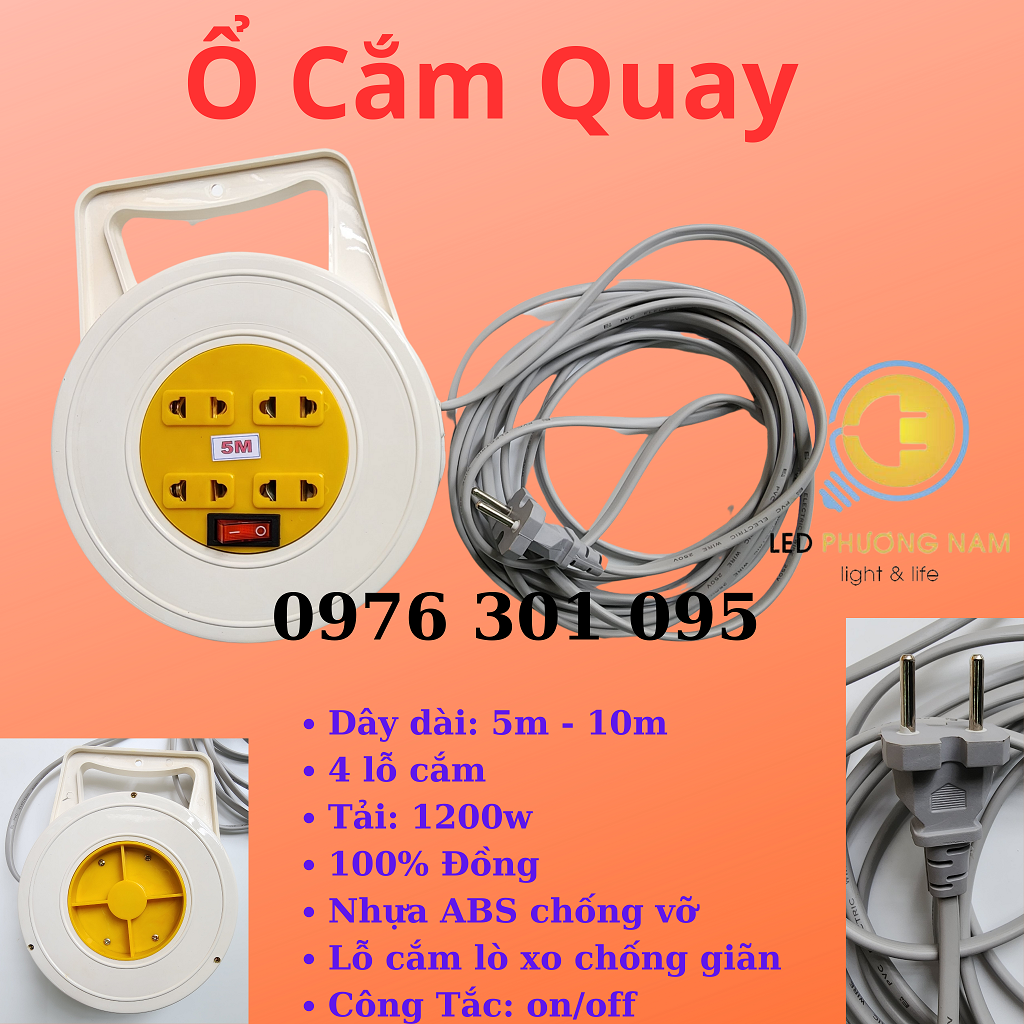 Ổ Cắm Quay [ Dây 5 Mét ]