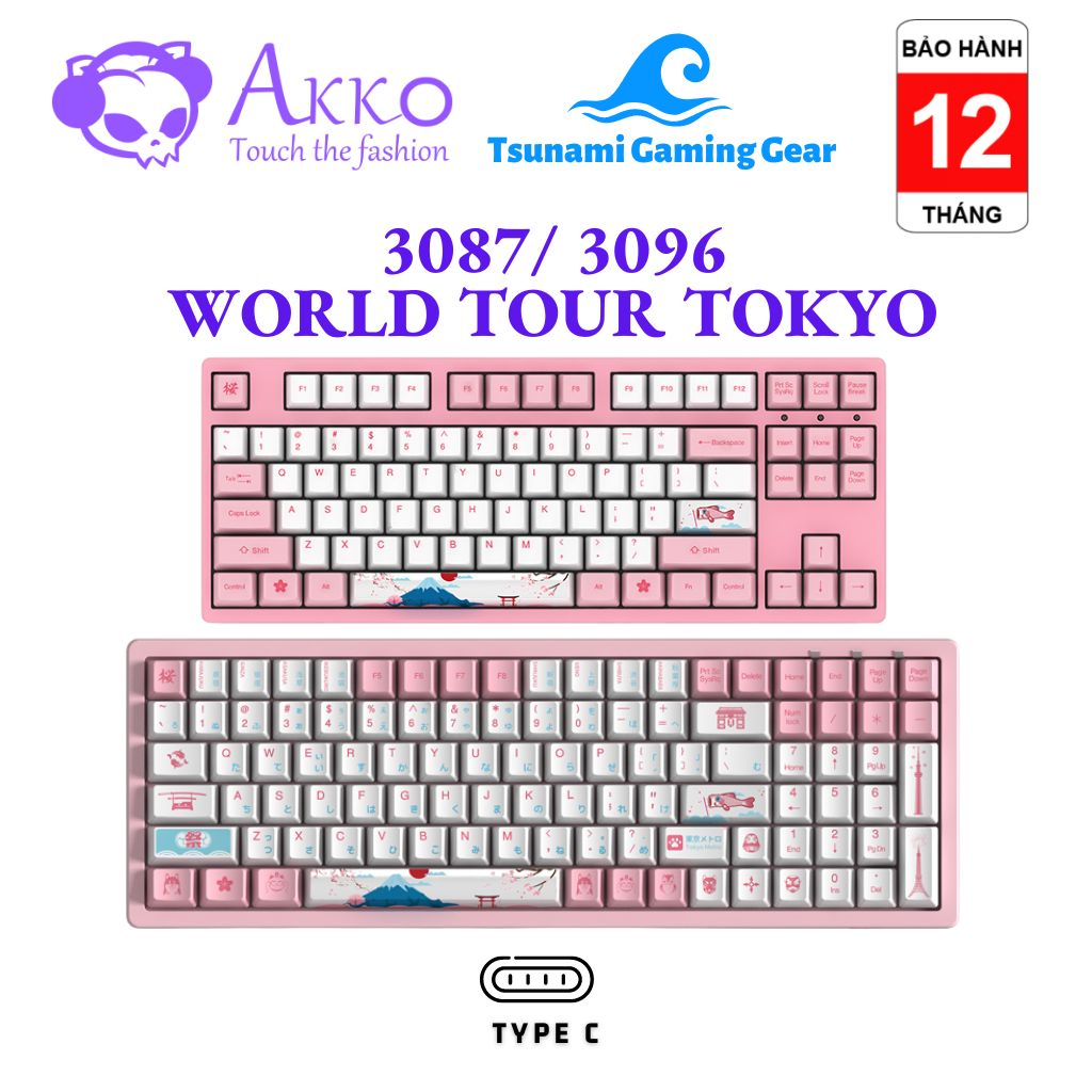 Bàn phím cơ Akko World Tour Tokyo 3087/ AKKO 3096 World Tour Tokyo R2