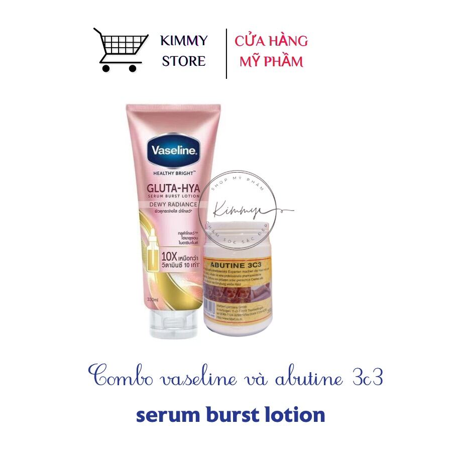 Combo 1 chai vaseline gluta hya và abutine 3c3