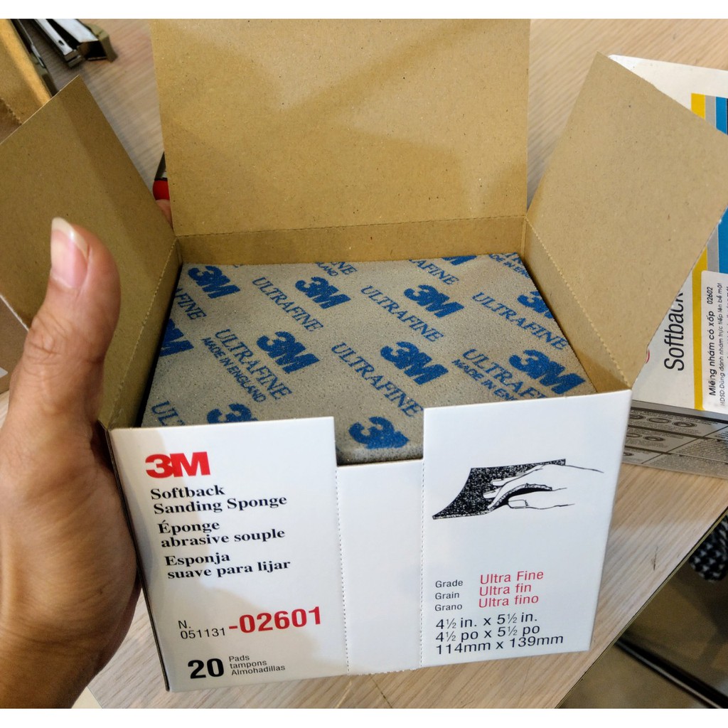 Nhám Xốp Mịn 3M 02601 UltraFine Softback Sanding Sponge (P800-P1000)