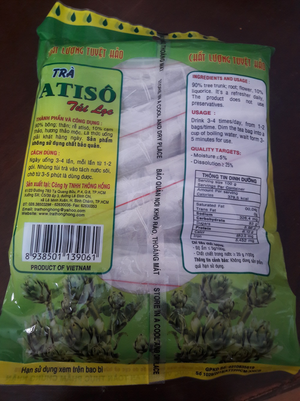 Trà Atiso Thông Hồng túi lọc 100 gói