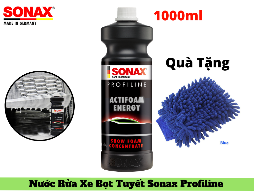 [HCM]Nước rửa xe siêu bọt Sonax Profiline 618300 1L Tặng Bao Tay Rửa Xe