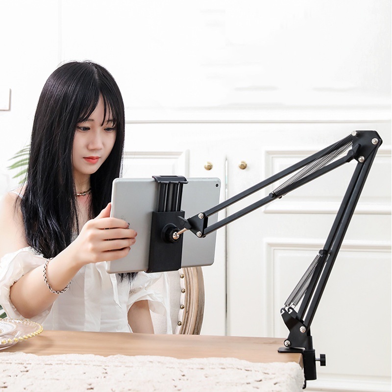 Giá đỡ điện thoại, máy tính bảng, kẹp ipad đầu giường, kẹp cạnh bàn xoay 360 độ điều chỉnh mọi góc độ