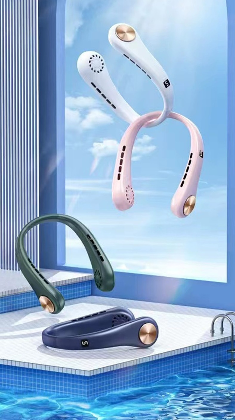 Quạt Mini Đeo Cổ -3D gió siêu mát thế hệ mới