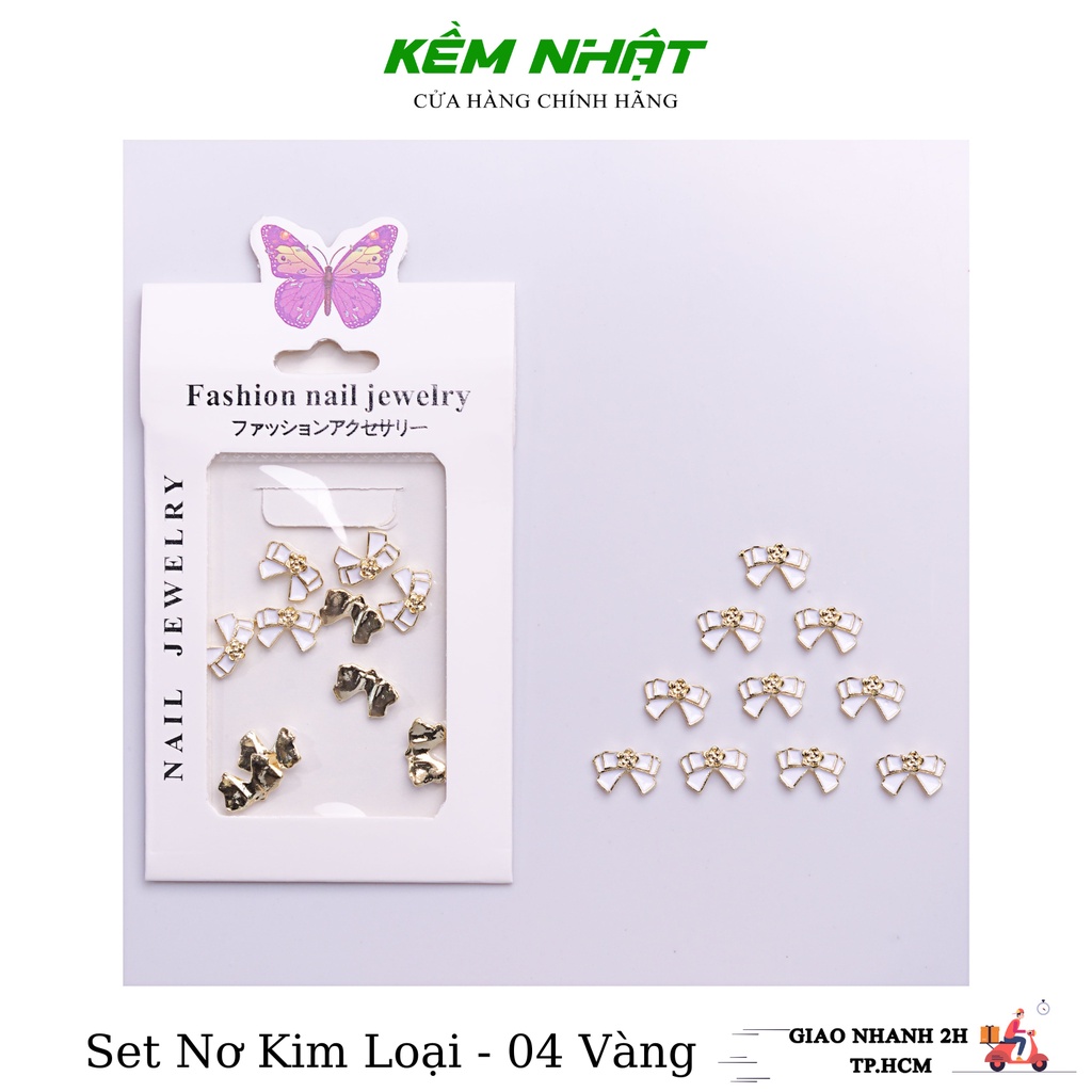 Set Nơ Kim Loại Trang Trí Móng