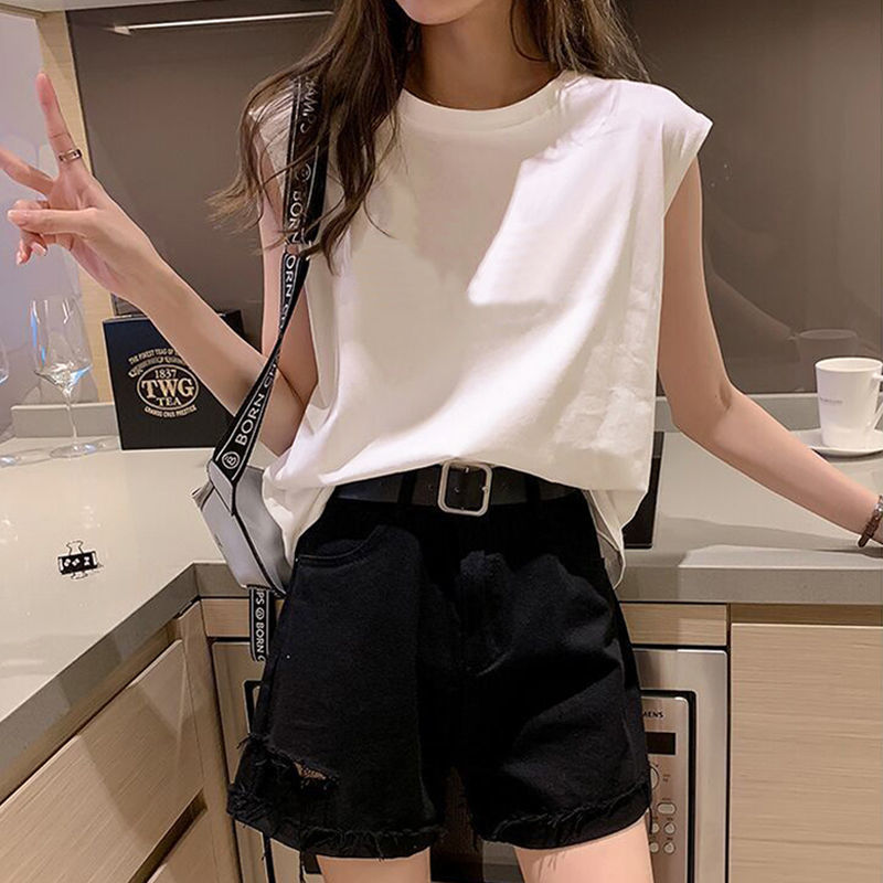 Áo thun sát nách nữ trơn màu cá tính