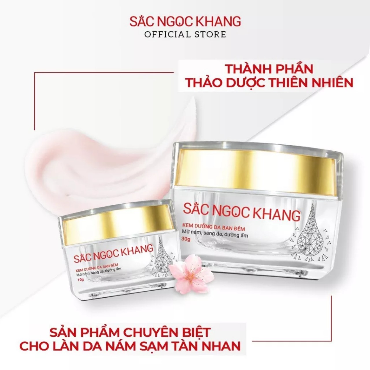 Kem dưỡng trắng da, nám sạm SẮC NGỌC KHANG 30g