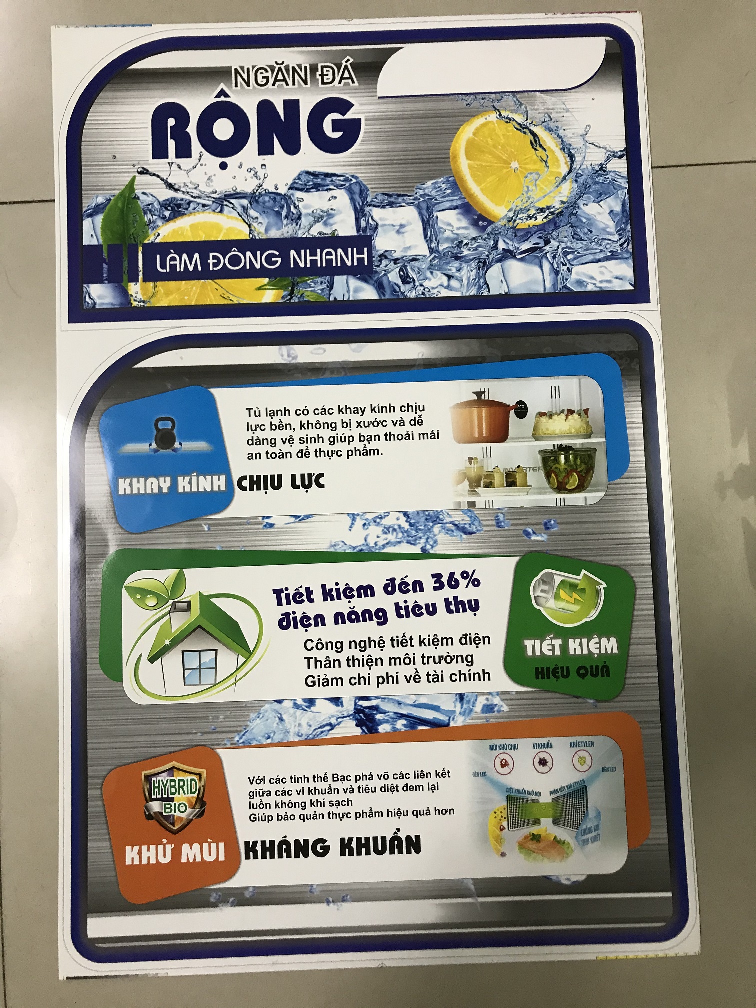 Miếng dán tủ lạnh không ghi thương hiệu - Tem dán tủ lạnh không ghi thương hiệu