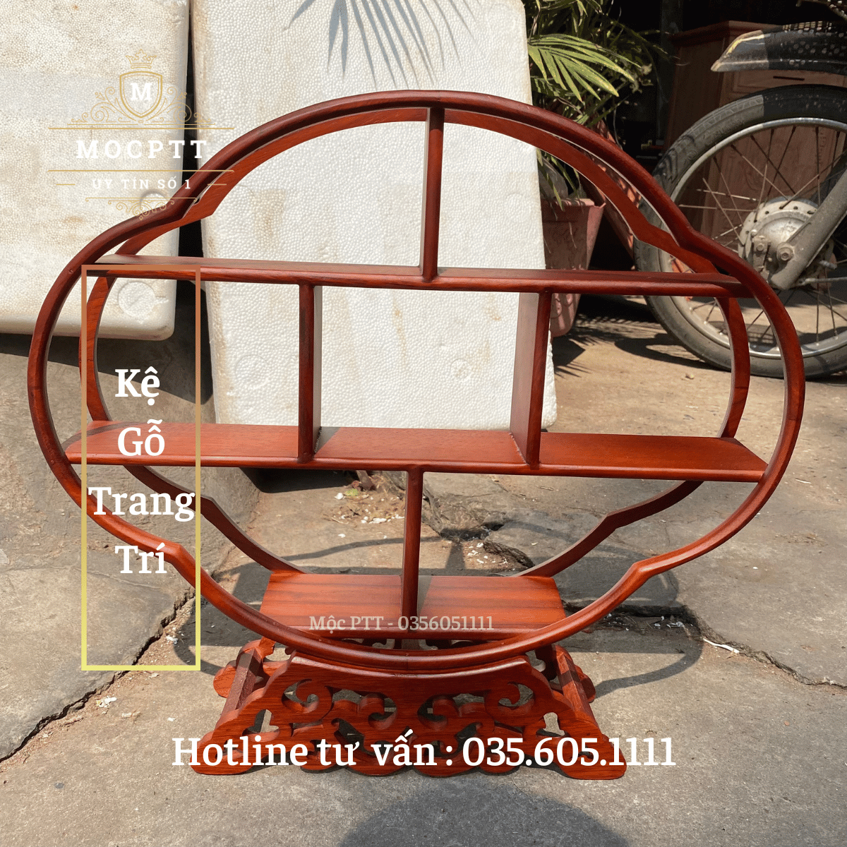 Kệ gỗ kê đồ trang trí cỡ nhỏ gỗ gõ đỏ nhiều mẫu mã kg01