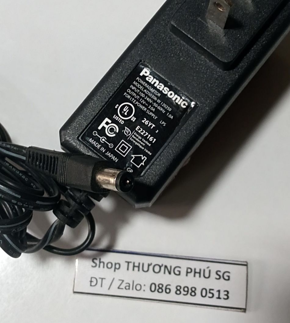 Bộ chuyển nguồn Adapter DC: 12V - 3A (Đầu lớn - Chuẩn 5.5mm X 2.1~2.5mm) (ZIN)