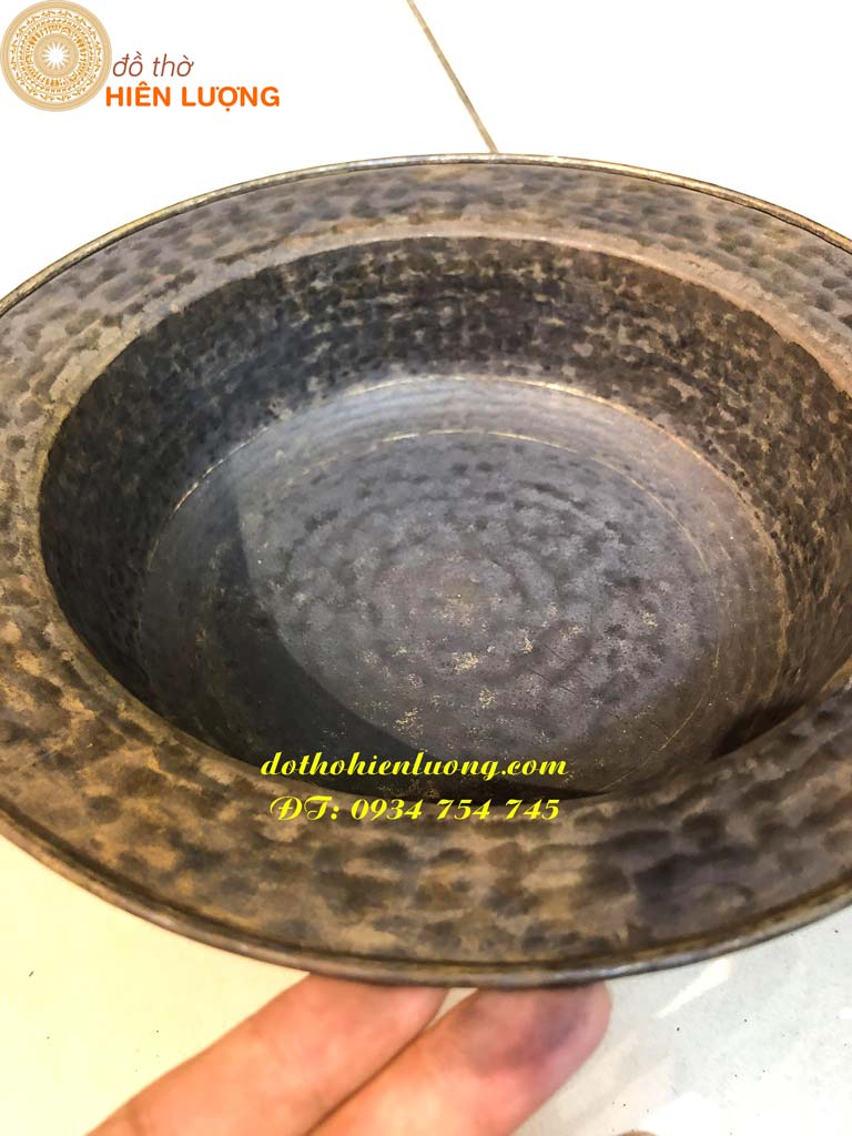 Chậu Bằng Đồng Màu Đen Giả Cổ, Lau Bàn Thờ, Spa,...