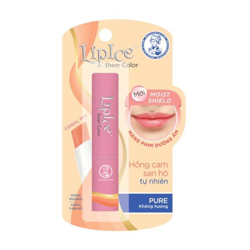 Son dưỡng có màu tự nhiên Lipice Sheer Color Pure không hương 2.4g - Hồng cam san hô tự nhiên