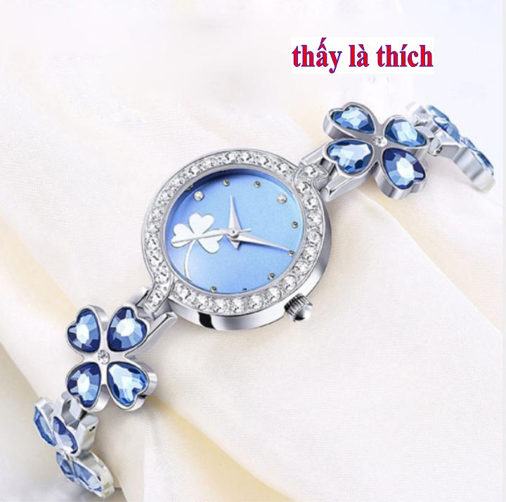 Đồng hồ lắc tay cỏ 4 lá may mắn