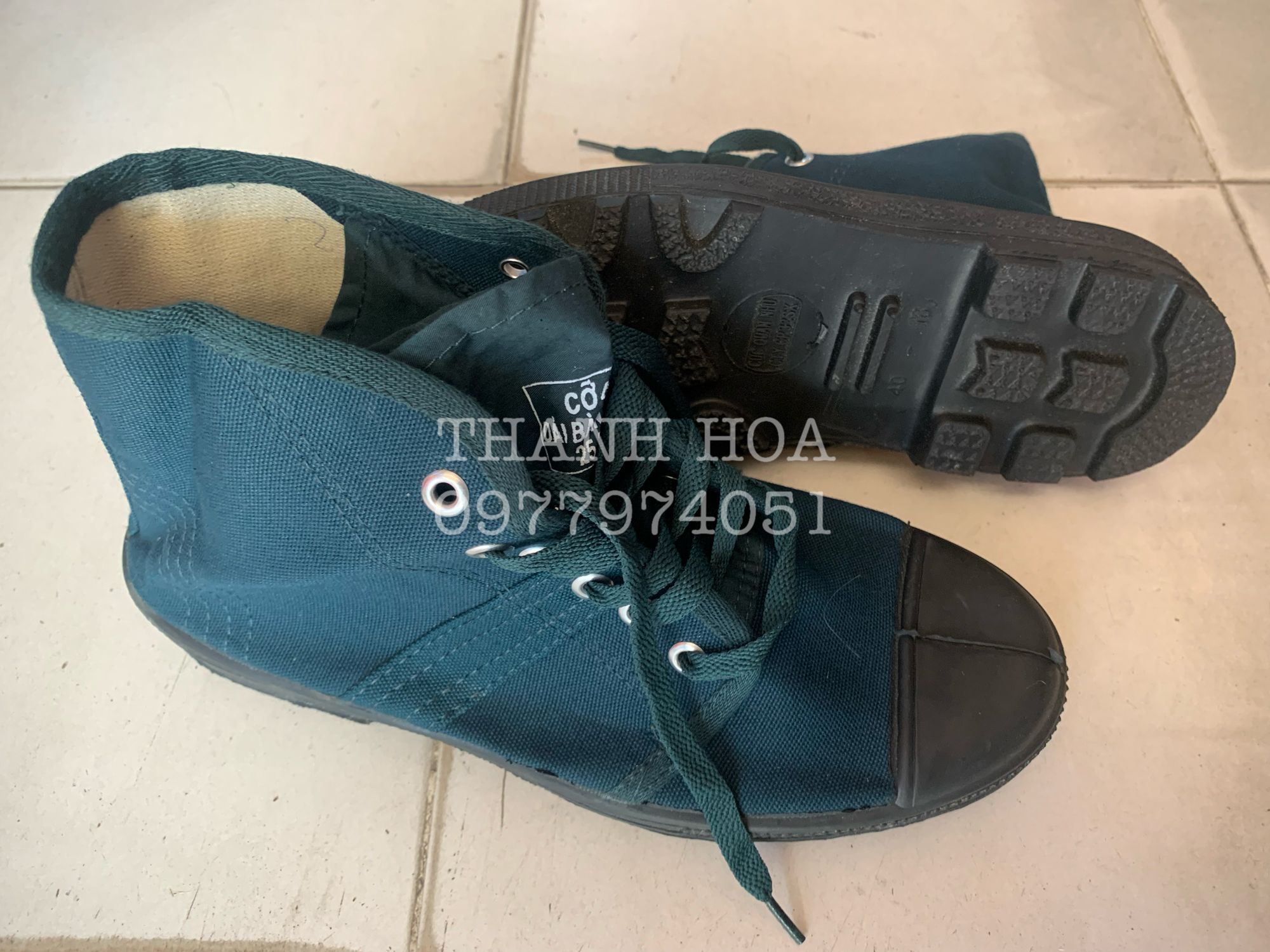 Giày vải cao cổ thấp cổ màu xanh