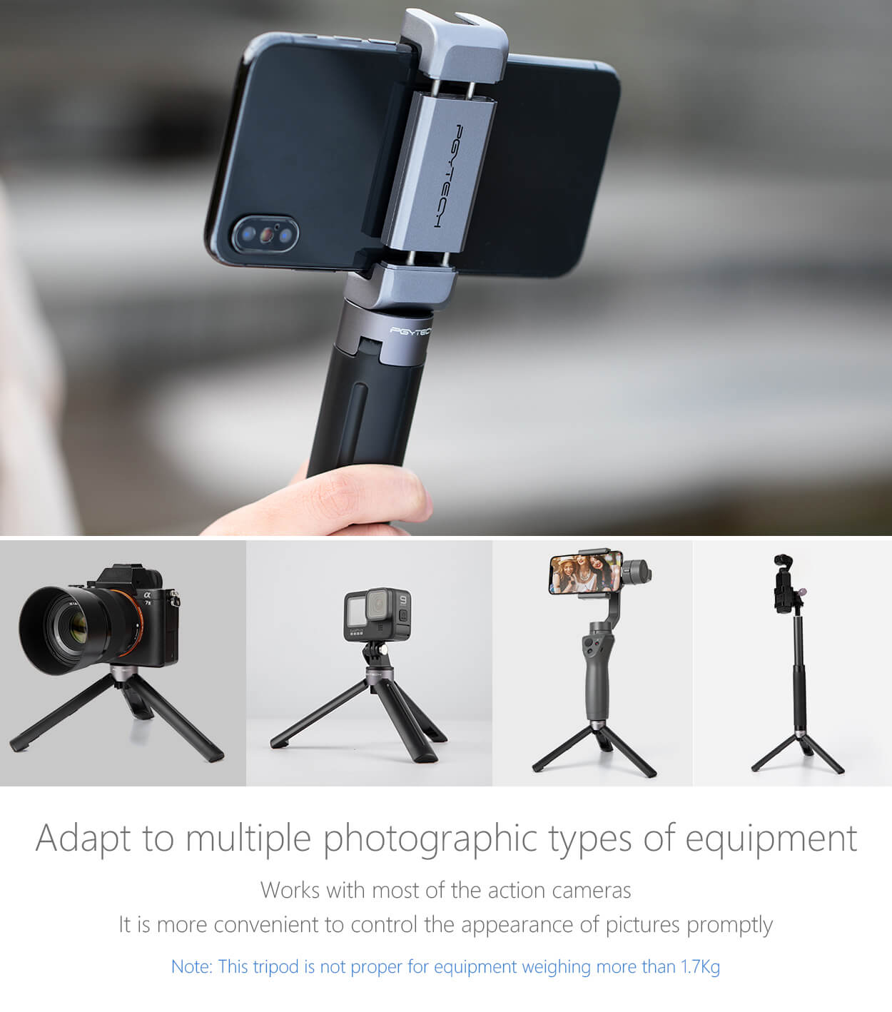 PGYtech Tripod Mini – Gậy tripod 3 chân