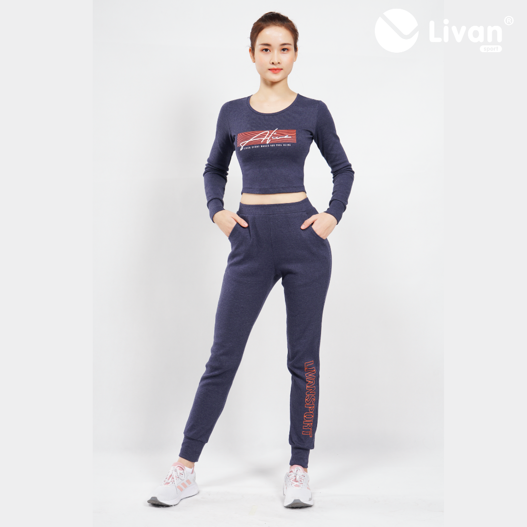 Áo Croptop Dài Tay Len Tăm Livan Sport